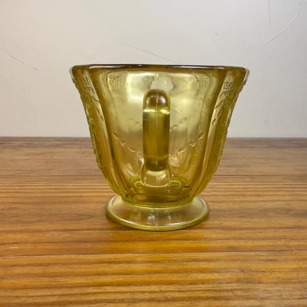 Vintage Federal Glass Patrician "Spoke" Creamer & Sugar Set |  Depression Glass - Picture 11 of 14